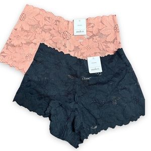 ❤️BUNDLE 2/$20❤️ Auden Cheely Lace Pink & Black Panty 2 pairs XS NWT
